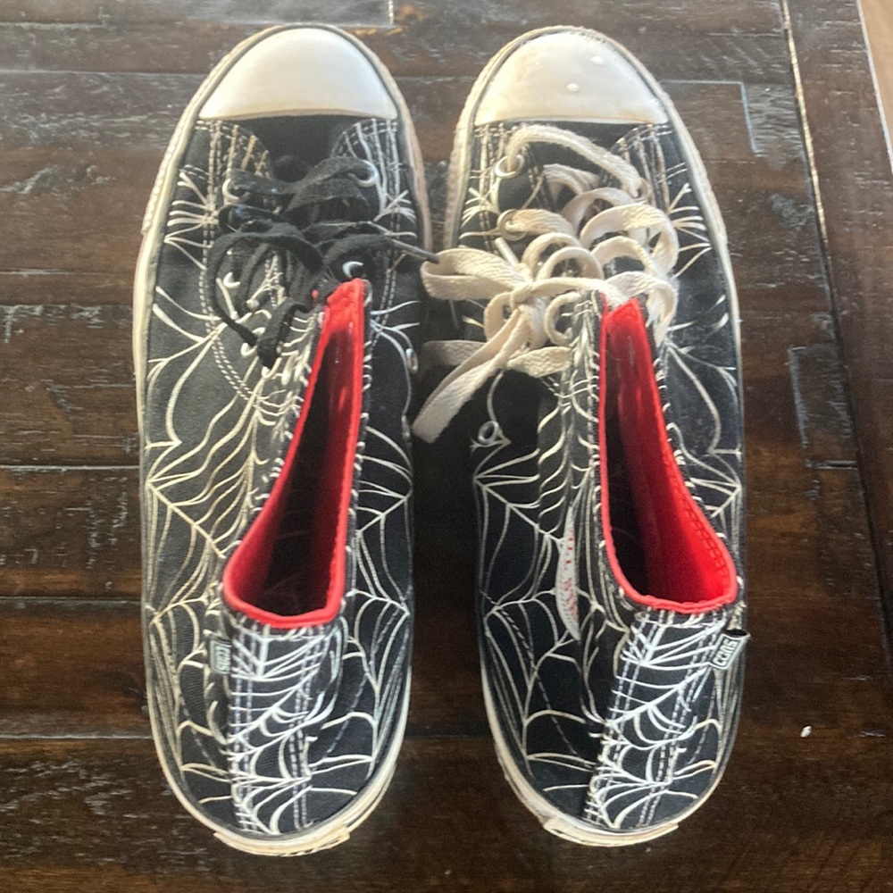Converse high tops spiderweb